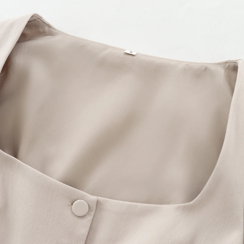 Blusa Colete Caqui Elegante Verão