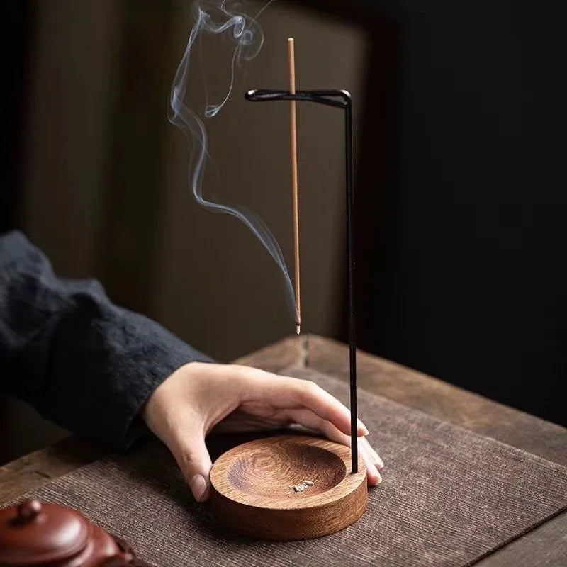 Criativo de Cabeça para Baixo Queimador de Incenso Titular Vara de Incenso de Madeira Redonda Bandeja Ornamento Quarto Casa Yoga Decoração Artesanato