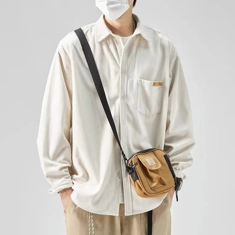 Camisa Casual Masculina Solta Versátil