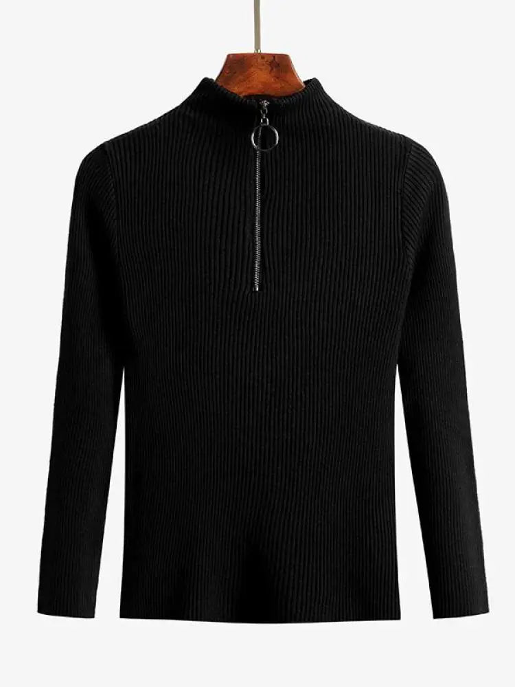 Blusa Gola Alta com Zíper Chic Pullovers